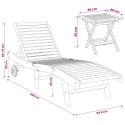 VidaXL Leżak 2 pcs brązowy Lite drewno teakowe