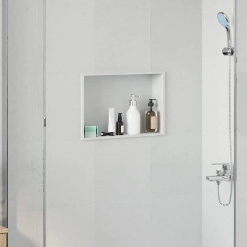 VidaXL Nisza prysznicowa Biały 45 x 30 x 9,5 cm Stal nierdzewna