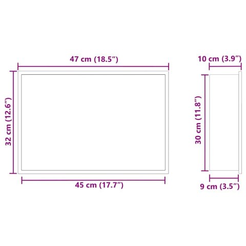 VidaXL Nisza prysznicowa Biały 45 x 30 x 9,5 cm Stal nierdzewna