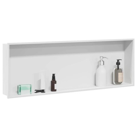 VidaXL Nisza prysznicowa Biały 90 x 30 x 9,5 cm Stal nierdzewna