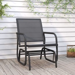 VidaXL Ogrodowy fotel bujany, czarny, 61x76x87 cm, textilene i stal
