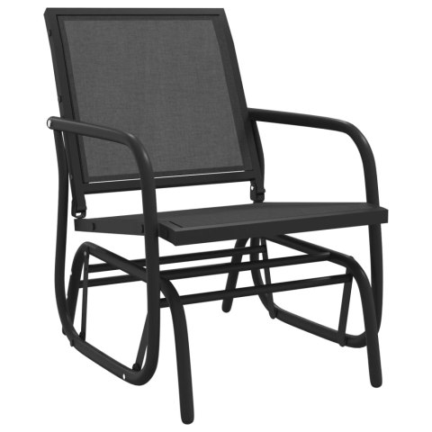 VidaXL Ogrodowy fotel bujany, czarny, 61x76x87 cm, textilene i stal