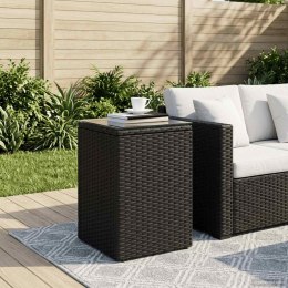 VidaXL Stolik boczny Czarny 35 x 35 x 70 cm polirattan