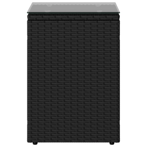 VidaXL Stolik boczny Czarny 35 x 35 x 70 cm polirattan