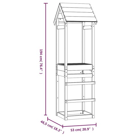 VidaXL Domek do placu zabaw, 53x46,5x194 cm, drewno daglezjowe