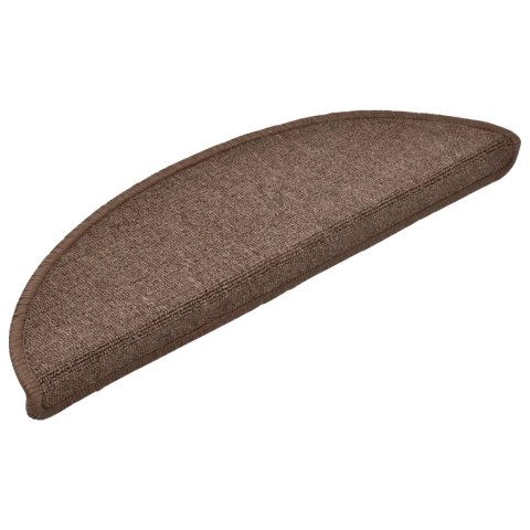 VidaXL Maty na schody 15 szt. 56x17x3 cm Brąz kawowy Półokrągły