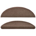 VidaXL Maty na schody 15 szt. 56x17x3 cm Brąz kawowy Półokrągły