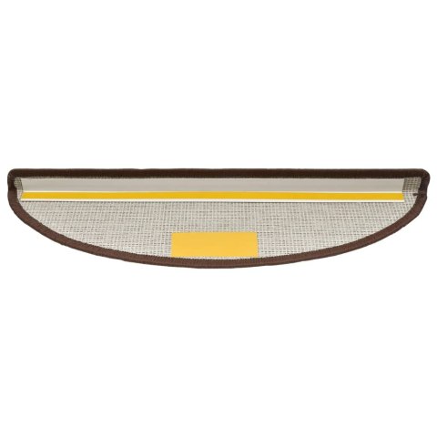 VidaXL Maty na schody 15 szt. 56x17x3 cm Brąz kawowy Półokrągły