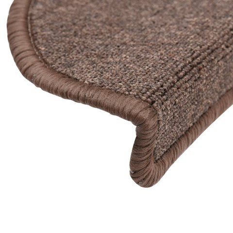 VidaXL Maty na schody 15 szt. 56x17x3 cm Brąz kawowy Półokrągły