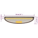 VidaXL Maty na schody 15 szt. 56x17x3 cm Brąz kawowy Półokrągły