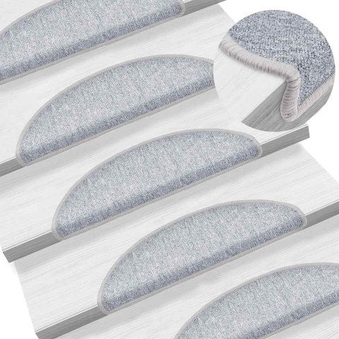 VidaXL Maty na schody 20 szt. 56x17x3 cm Jasnoszare półokrągłe