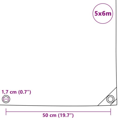 PLANDEKA PŁACHTA 650 G/M² 5X6M SZARA