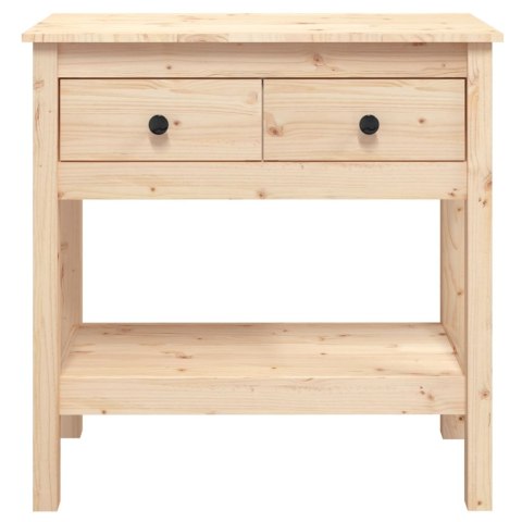 VidaXL Stolik konsolowy, 75x35x75 cm, lite drewno sosnowe