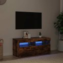 VidaXL Szafka pod TV z oświetleniem LED, przydymiony dąb, 90x35x40 cm