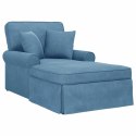 VidaXL Chaise Lounge z Fartuszkiem 3 pcs Niebieski Tkanina sztruksowa