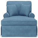 VidaXL Chaise Lounge z Fartuszkiem 3 pcs Niebieski Tkanina sztruksowa