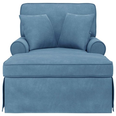 VidaXL Chaise Lounge z Fartuszkiem 3 pcs Niebieski Tkanina sztruksowa