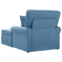 VidaXL Chaise Lounge z Fartuszkiem 3 pcs Niebieski Tkanina sztruksowa