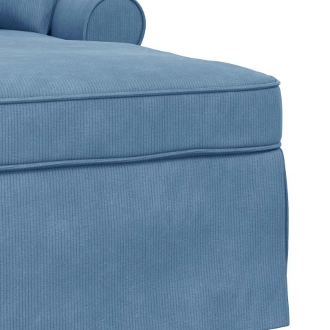 VidaXL Chaise Lounge z Fartuszkiem 3 pcs Niebieski Tkanina sztruksowa