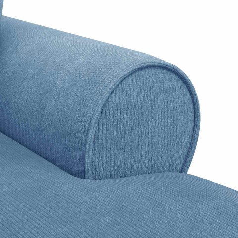 VidaXL Chaise Lounge z Fartuszkiem 3 pcs Niebieski Tkanina sztruksowa