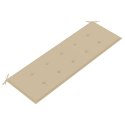 VidaXL Ławka Batavia z beżową poduszką, 150 cm, lite drewno tekowe
