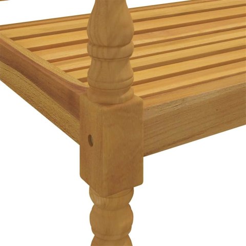 VidaXL Ławka Batavia z beżową poduszką, 150 cm, lite drewno tekowe