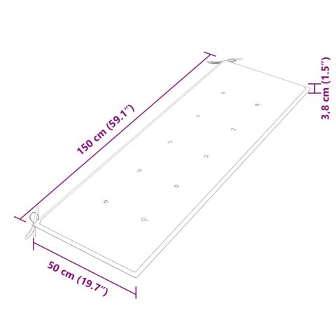 VidaXL Ławka Batavia z beżową poduszką, 150 cm, lite drewno tekowe