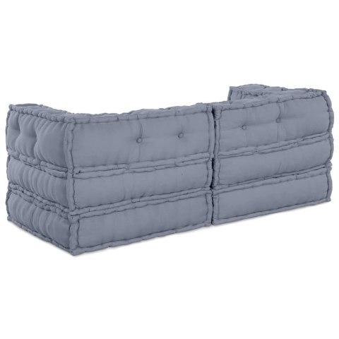 MODULARNA JEDNOSTKA SOFY 2 SZT. TKANINA SZARY 140 X 70 X 56 CM