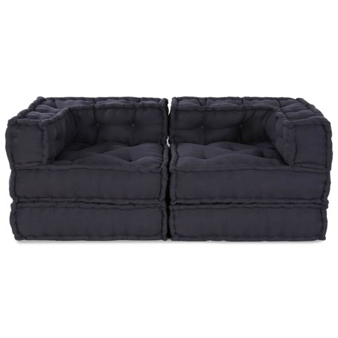 VidaXL Modularna jednostka sofy 2 pcs antracytowy 140 x 70 x 56 cm