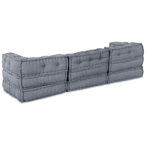 VidaXL Modularna jednostka sofy 3 pcs Szary tkanina