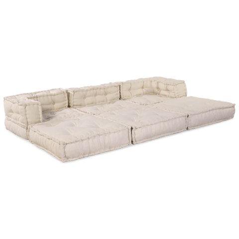 VidaXL Modularna jednostka sofy 3 pcs kremowy tkanina