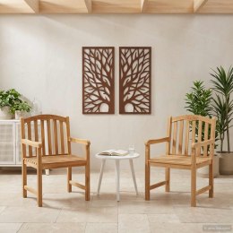 VidaXL Ręcznie rzeźbione krzesło róża 2 pcs naturalny 58 x 60 x 90 cm