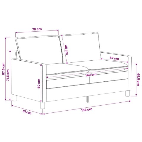 VidaXL Sofa ciemnoszary 156 x 81 x 87,5 cm Poliester