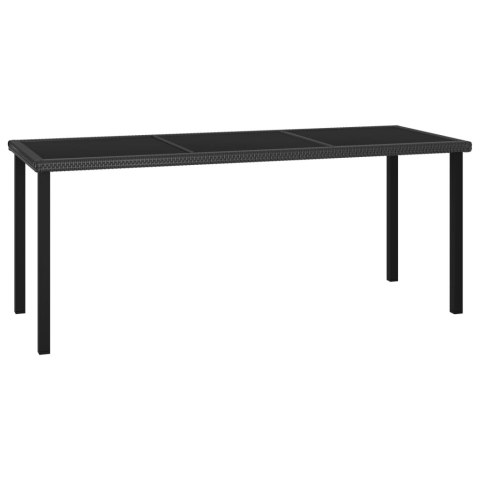 VidaXL Stół ogrodowy, jadalniany, czarny, 180x70x73 cm, rattan PE