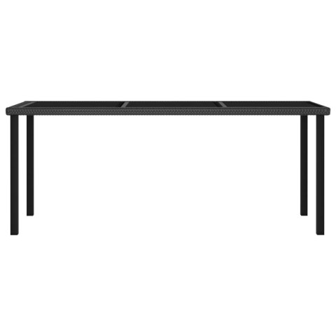 VidaXL Stół ogrodowy, jadalniany, czarny, 180x70x73 cm, rattan PE