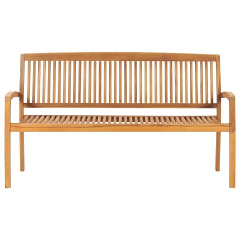 VidaXL Sztaplowana ławka ogrodowa z poduszką, 159 cm, drewno tekowe
