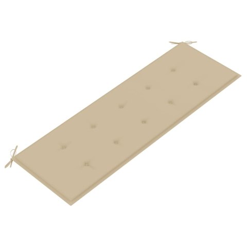 VidaXL Sztaplowana ławka ogrodowa z poduszką, 159 cm, drewno tekowe