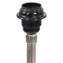 VidaXL Lampa podłogowa na trójnogu, brązowo-biała, tek, 141 cm