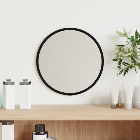 VidaXL Lustro ścienne, czarne, Ø 20 cm, okrągłe