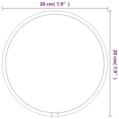VidaXL Lustro ścienne, czarne, Ø 20 cm, okrągłe