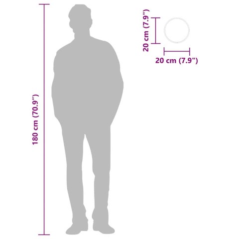 VidaXL Lustro ścienne, czarne, Ø 20 cm, okrągłe