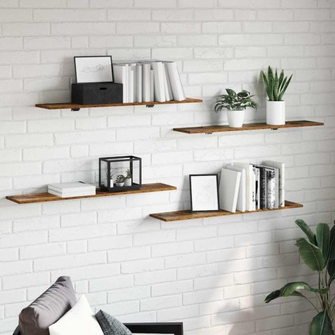 VidaXL Półka na książki 4 pcs Brązowy 100 x 20 x 1,5 cm