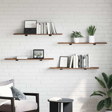 VidaXL Półka na książki 4 pcs Brązowy 100 x 20 x 1,5 cm
