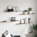 VidaXL Półka na książki 4 pcs Brązowy 100 x 20 x 1,5 cm