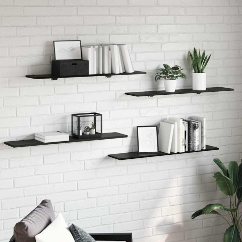 VidaXL Półka na książki 4 pcs Czarny 100 x 20 x 1,5 cm