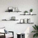 VidaXL Półka na książki 4 pcs Czarny 100 x 20 x 1,5 cm