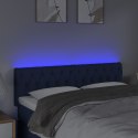 VidaXL Zagłówek do łóżka z LED, niebieski, 144x7x78/88 cm, tkanina