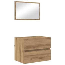VidaXL Zestaw mebli łazienkowych z szufladą 2 pcs Dąb rzemieślniczy