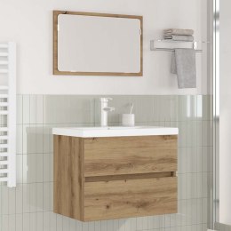 VidaXL Zestaw mebli łazienkowych z szufladą 3 pcs Dąb rzemieślniczy
