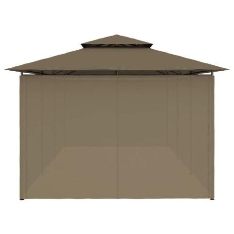VidaXL Altana z zasłonami, 600x298x270 cm, kolor taupe, 180 g/m²
